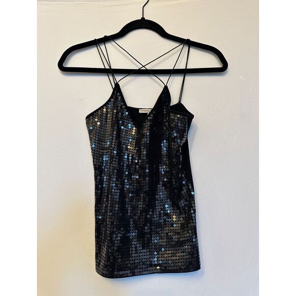 The Perfect Y2K Express Criss-Crossed Back Sequen Top Size Small - Picture 3 of 6
